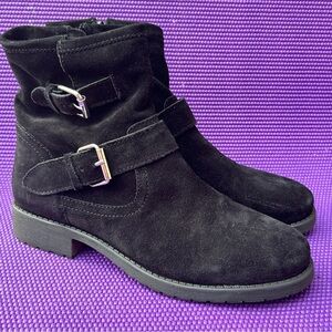 Steve Madden Alick Black Suede Booties Womens Size 9